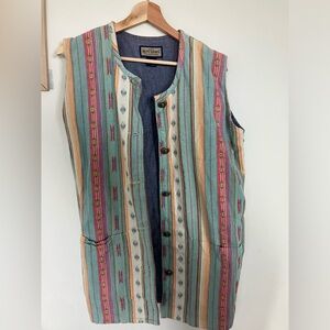 Vintage cotton longline vest